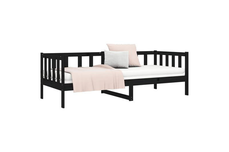 beBasic Sohvasänky musta 80x200 cm täysi mänty - Musta - Huonekalut - Sänky - Sänkykehikot & sängynrungot