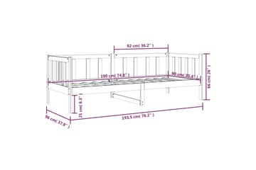 beBasic Sohvasänky musta 90x190 cm täysi mänty - Musta - Huonekalut - Sänky - Sänkykehikot & sängynrungot