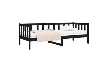 beBasic Sohvasänky musta 90x190 cm täysi mänty - Musta - Huonekalut - Sänky - Sänkykehikot & sängynrungot