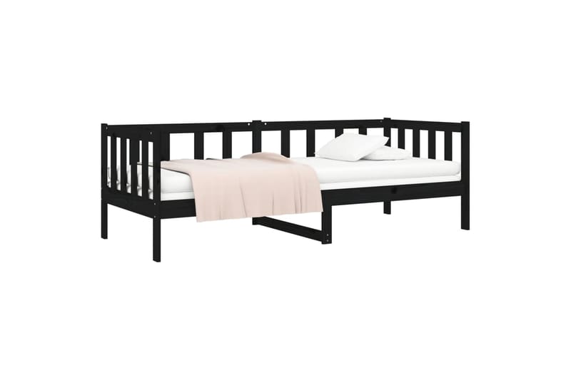 beBasic Sohvasänky musta 90x190 cm täysi mänty - Musta - Huonekalut - Sänky - Sänkykehikot & sängynrungot