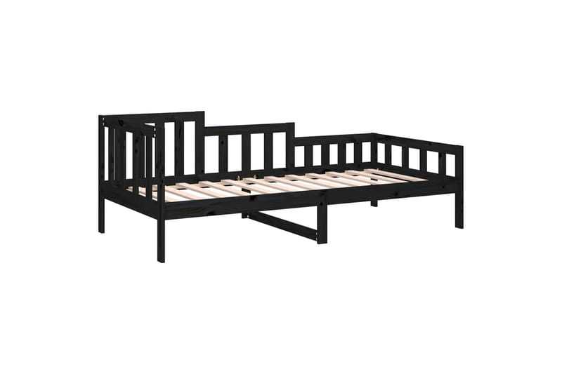 beBasic Sohvasänky musta 90x200 cm täysi mänty - Musta - Huonekalut - Sänky - Sänkykehikot & sängynrungot