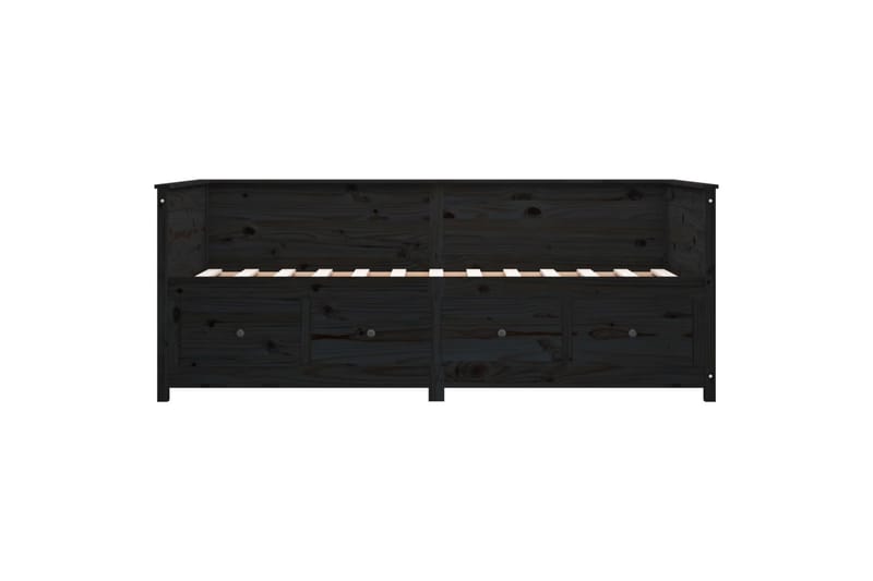 beBasic Sohvasänky musta 90x200 cm täysi mänty - Musta - Huonekalut - Sänky - Sänkykehikot & sängynrungot