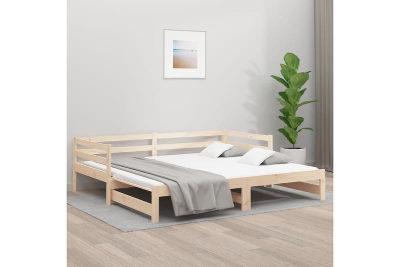 beBasic Sohvasänky ulosvedettävä 2x (90x190) cm täysi mänty - Ruskea - Huonekalut - Sänky - Sänkykehikot & sängynrungot