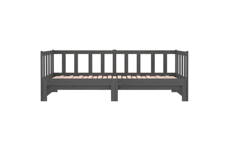 beBasic Sohvasänky ulosvedettävä harmaa 2x (90x190) cm täysi mänty - Harmaa - Huonekalut - Sänky - Sänkykehikot & sängynrungot