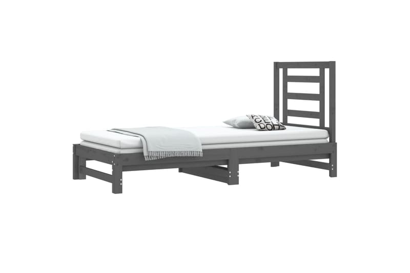 beBasic Sohvasänky ulosvedettävä harmaa 2x (90x200) cm täysi mänty - Harmaa - Huonekalut - Sänky - Sänkykehikot & sängynrungot