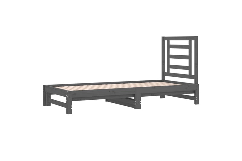 beBasic Sohvasänky ulosvedettävä harmaa 2x (90x200) cm täysi mänty - Harmaa - Huonekalut - Sänky - Sänkykehikot & sängynrungot