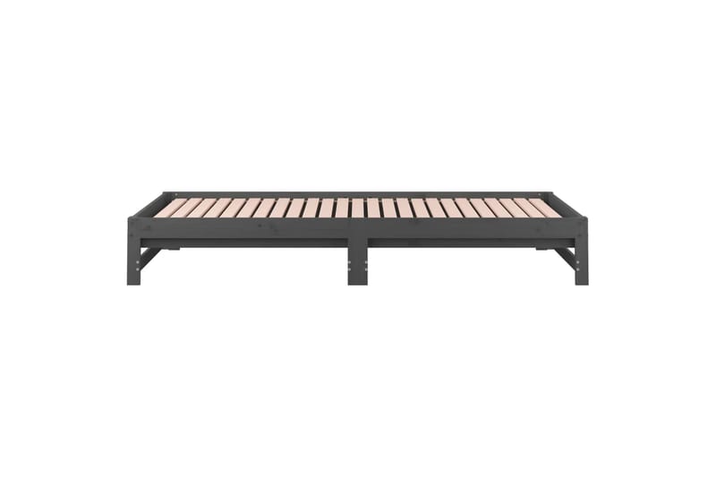 beBasic Sohvasänky ulosvedettävä harmaa 2x (90x200) cm täysi mänty - Harmaa - Huonekalut - Sänky - Sänkykehikot & sängynrungot