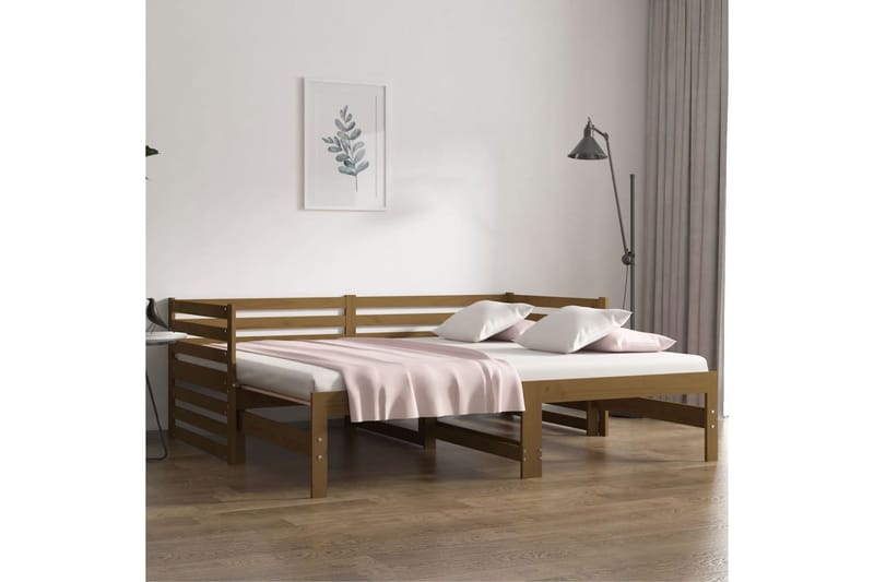beBasic Sohvasänky ulosvedettävä hunajanrusk. 2x(90x190) cm täysi mänty - Ruskea - Huonekalut - Sänky - Sänkykehikot & sängynrungot