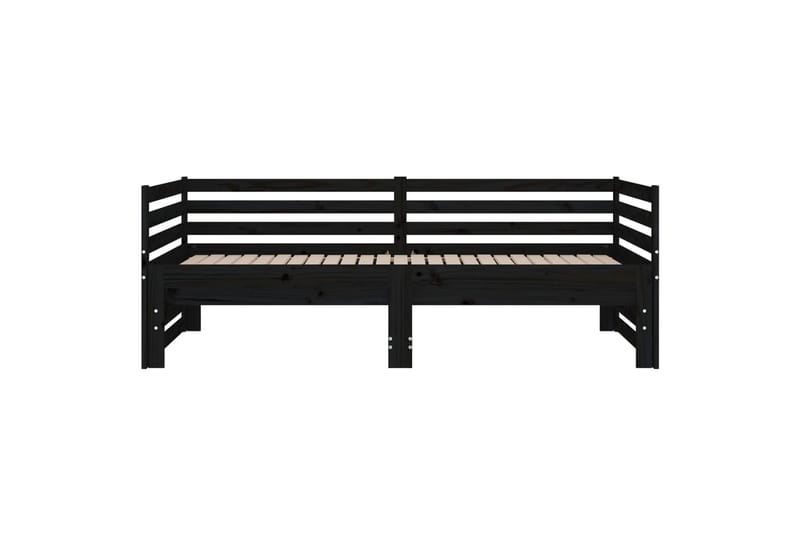 beBasic Sohvasänky ulosvedettävä musta 2x (80x200) cm täysi mänty - Musta - Huonekalut - Sänky - Sänkykehikot & sängynrungot