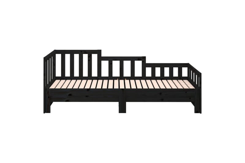 beBasic Sohvasänky ulosvedettävä musta 2x (80x200) cm täysi mänty - Musta - Huonekalut - Sänky - Sänkykehikot & sängynrungot