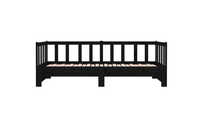 beBasic Sohvasänky ulosvedettävä musta 2x (90x190) cm täysi mänty - Musta - Huonekalut - Sänky - Sänkykehikot & sängynrungot