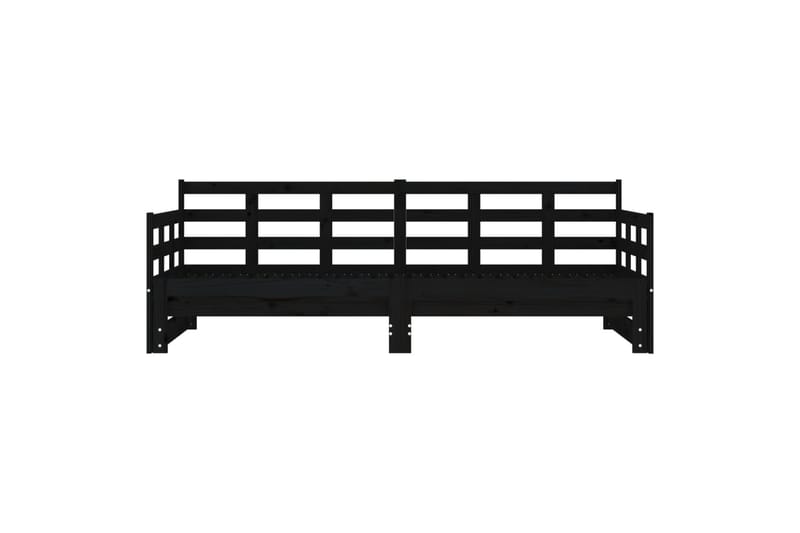 beBasic Sohvasänky ulosvedettävä musta täysi mänty 2x (90x190) cm - Musta - Huonekalut - Sänky - Sänkykehikot & sängynrungot