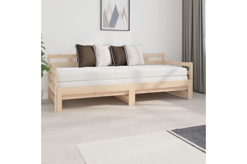 beBasic Sohvasänky ulosvedettävä täysi mänty 2x (80x200) cm - Ruskea - Huonekalut - Sohva - Sohvasängyt