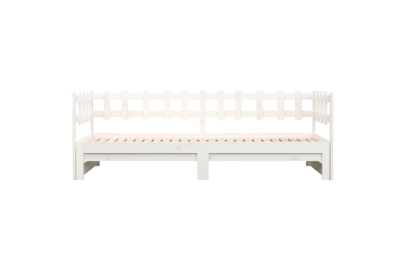 beBasic Sohvasänky ulosvedettävä valkoinen 2x (80x200) cm täysi mänty - Valkoinen - Huonekalut - Sänky - Sänkykehikot & sängynrungot