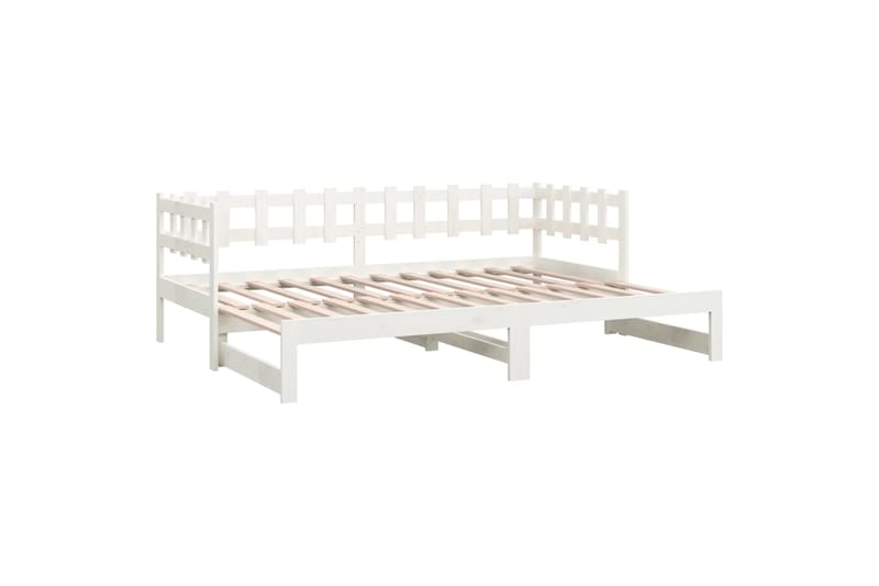 beBasic Sohvasänky ulosvedettävä valkoinen 2x (80x200) cm täysi mänty - Valkoinen - Huonekalut - Sänky - Sänkykehikot & sängynrungot