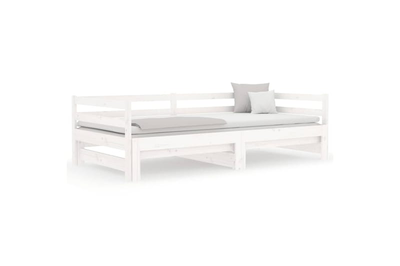 beBasic Sohvasänky ulosvedettävä valkoinen 2x (90x190) cm täysi mänty - Valkoinen - Huonekalut - Sänky - Sänkykehikot & sängynrungot