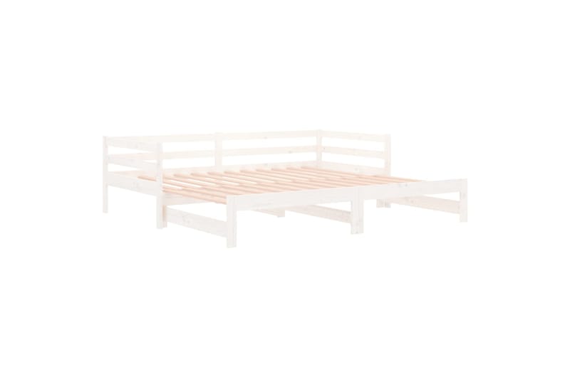 beBasic Sohvasänky ulosvedettävä valkoinen 2x (90x190) cm täysi mänty - Valkoinen - Huonekalut - Sänky - Sänkykehikot & sängynrungot