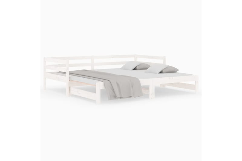 beBasic Sohvasänky ulosvedettävä valkoinen 2x (90x190) cm täysi mänty - Valkoinen - Huonekalut - Sänky - Sänkykehikot & sängynrungot