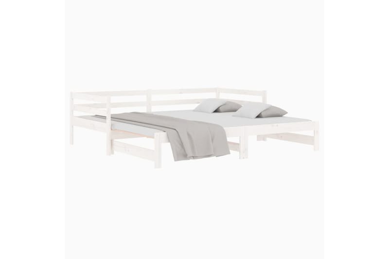 beBasic Sohvasänky ulosvedettävä valkoinen 2x (90x190) cm täysi mänty - Valkoinen - Huonekalut - Sänky - Sänkykehikot & sängynrungot