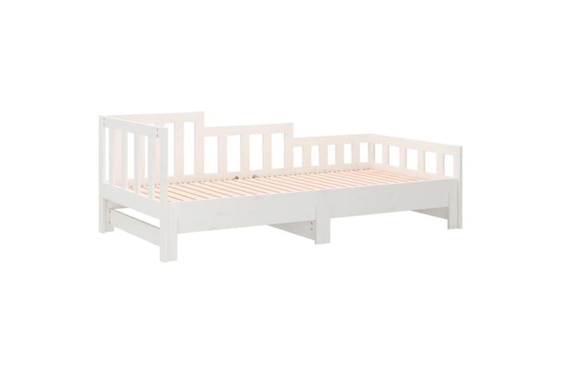 beBasic Sohvasänky ulosvedettävä valkoinen 2x (90x190) cm täysi mänty - Valkoinen - Huonekalut - Sänky - Sänkykehikot & sängynrungot