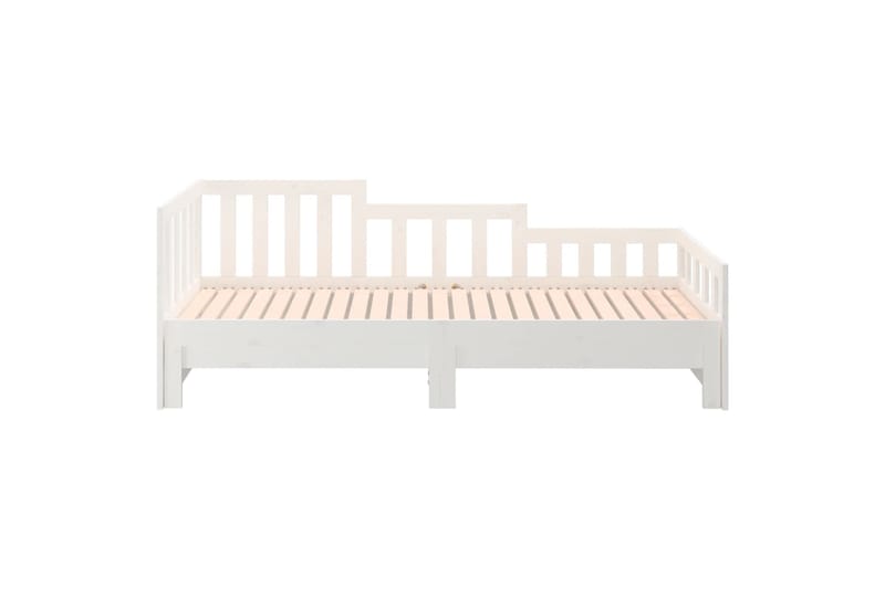 beBasic Sohvasänky ulosvedettävä valkoinen 2x (90x190) cm täysi mänty - Valkoinen - Huonekalut - Sänky - Sänkykehikot & sängynrungot