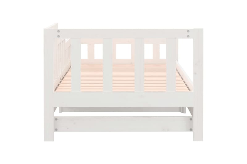 beBasic Sohvasänky ulosvedettävä valkoinen 2x (90x190) cm täysi mänty - Valkoinen - Huonekalut - Sänky - Sänkykehikot & sängynrungot