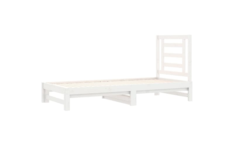 beBasic Sohvasänky ulosvedettävä valkoinen 2x (90x200) cm täysi mänty - Valkoinen - Huonekalut - Sänky - Sänkykehikot & sängynrungot