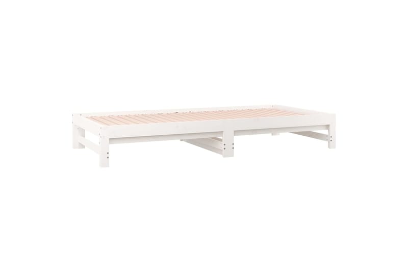 beBasic Sohvasänky ulosvedettävä valkoinen 2x (90x200) cm täysi mänty - Valkoinen - Huonekalut - Sänky - Sänkykehikot & sängynrungot