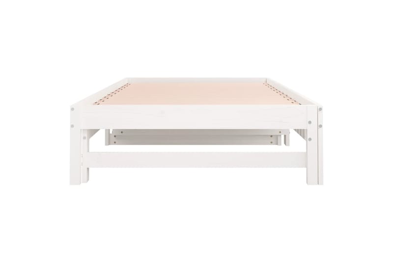 beBasic Sohvasänky ulosvedettävä valkoinen 2x (90x200) cm täysi mänty - Valkoinen - Huonekalut - Sänky - Sänkykehikot & sängynrungot