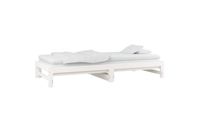 beBasic Sohvasänky ulosvedettävä valkoinen 2x (90x200) cm täysi mänty - Valkoinen - Huonekalut - Sänky - Sänkykehikot & sängynrungot