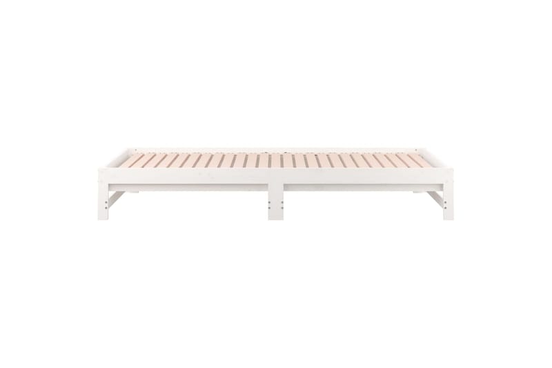 beBasic Sohvasänky ulosvedettävä valkoinen 2x (90x200) cm täysi mänty - Valkoinen - Huonekalut - Sänky - Sänkykehikot & sängynrungot