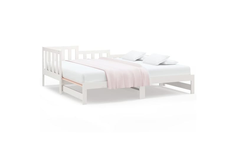 beBasic Sohvasänky ulosvedettävä valkoinen 2x (90x200) cm täysi mänty - Valkoinen - Huonekalut - Sänky - Sänkykehikot & sängynrungot