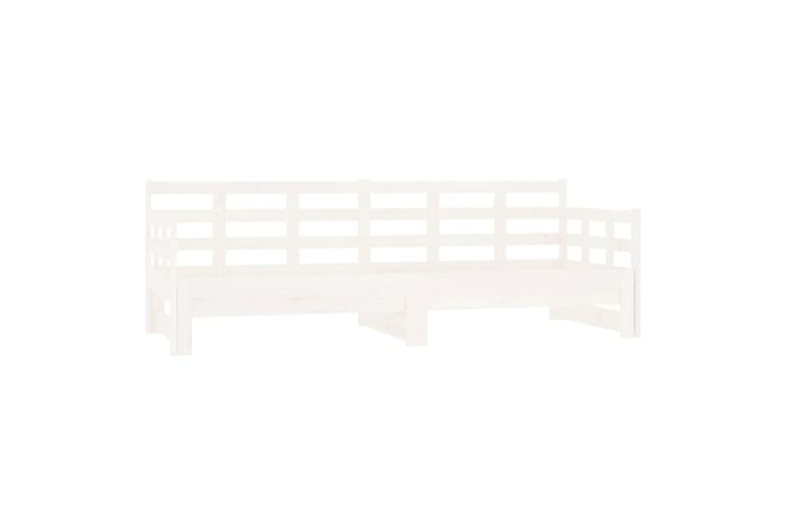 beBasic Sohvasänky ulosvedettävä valkoinen täysi mänty 2x (90x190) cm - Valkoinen - Sänkykehikot & sängynrungot