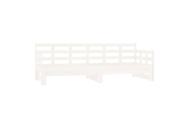beBasic Sohvasänky ulosvedettävä valkoinen täysi mänty 2x (90x190) cm - Valkoinen - Huonekalut - Sänky - Sänkykehikot & sängynrungot