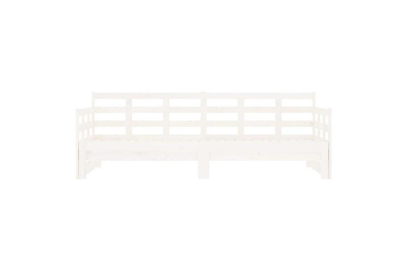 beBasic Sohvasänky ulosvedettävä valkoinen täysi mänty 2x (90x190) cm - Valkoinen - Huonekalut - Sänky - Sänkykehikot & sängynrungot