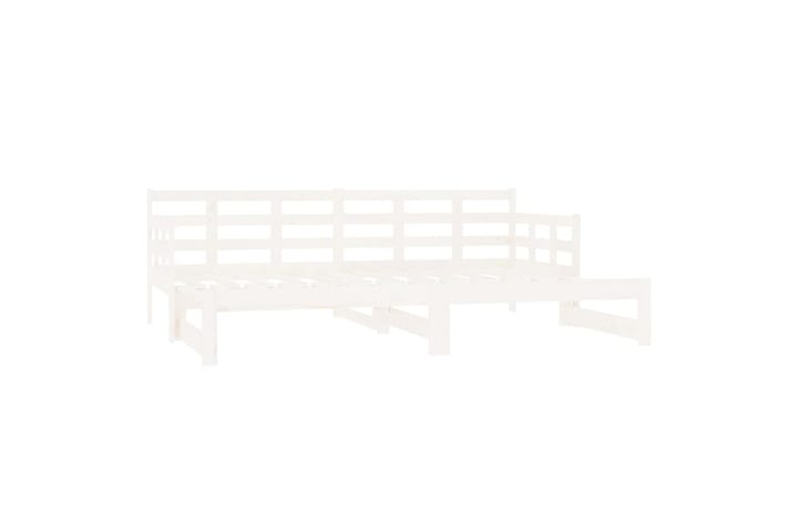 beBasic Sohvasänky ulosvedettävä valkoinen täysi mänty 2x (90x190) cm - Valkoinen - Sänkykehikot & sängynrungot