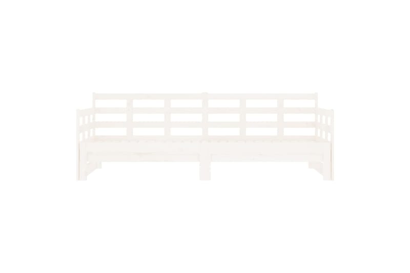 beBasic Sohvasänky ulosvedettävä valkoinen täysi mänty 2x (90x200) cm - Valkoinen - Huonekalut - Sänky - Sänkykehikot & sängynrungot