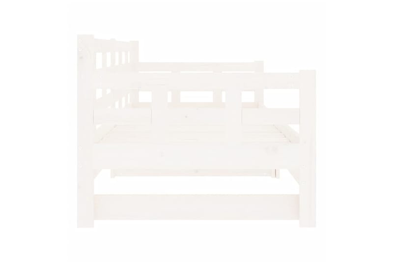 beBasic Sohvasänky ulosvedettävä valkoinen täysi mänty 2x (90x200) cm - Valkoinen - Huonekalut - Sänky - Sänkykehikot & sängynrungot