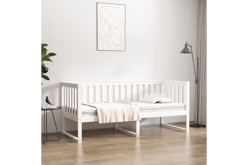 beBasic Sohvasänky valkoinen 75x190 cm täysi mänty - Valkoinen - Huonekalut - Sänky - Sänkykehikot & sängynrungot
