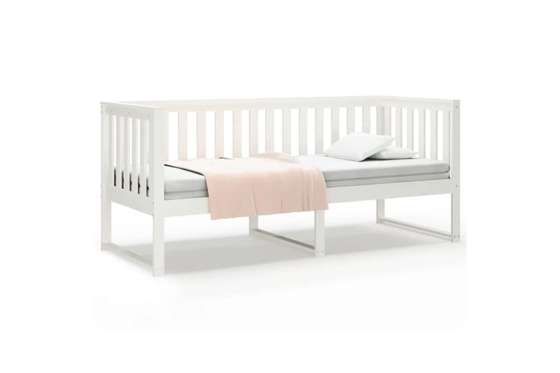 beBasic Sohvasänky valkoinen 75x190 cm täysi mänty - Valkoinen - Huonekalut - Sänky - Sänkykehikot & sängynrungot