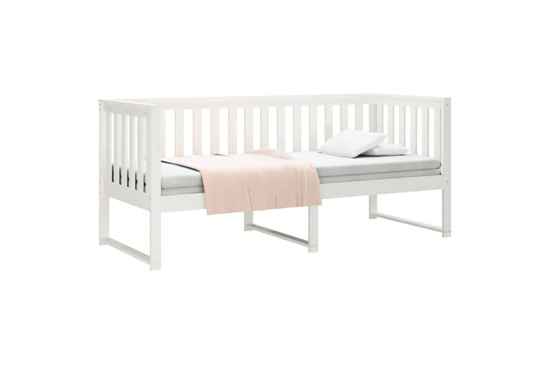beBasic Sohvasänky valkoinen 75x190 cm täysi mänty - Valkoinen - Huonekalut - Sänky - Sänkykehikot & sängynrungot