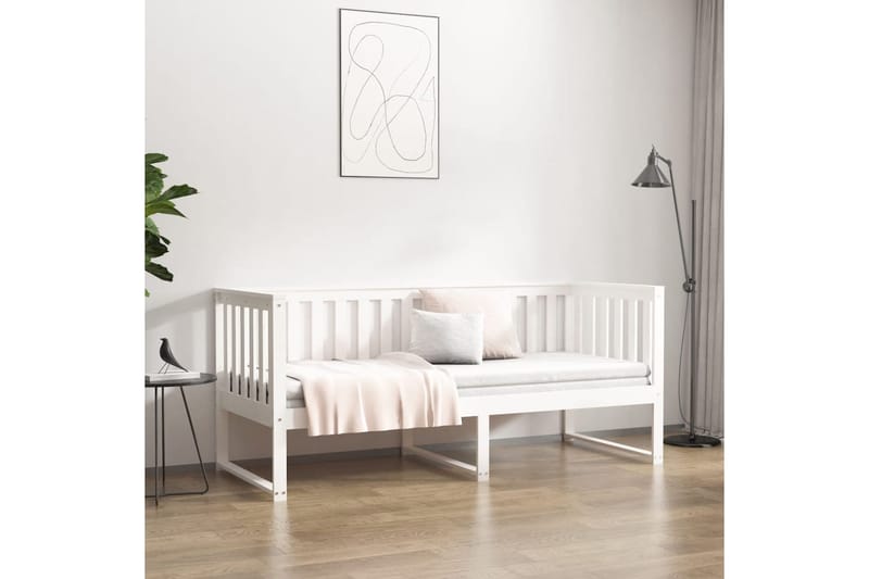 beBasic Sohvasänky valkoinen 75x190 cm täysi mänty - Valkoinen - Huonekalut - Sänky - Sänkykehikot & sängynrungot