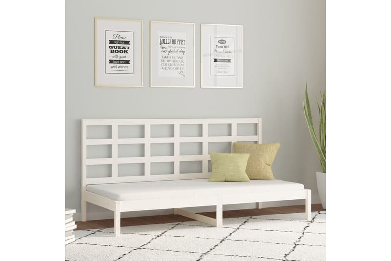 beBasic Sohvasänky valkoinen 80x200 cm täysi mänty - Valkoinen - Huonekalut - Sänky - Sänkykehikot & sängynrungot