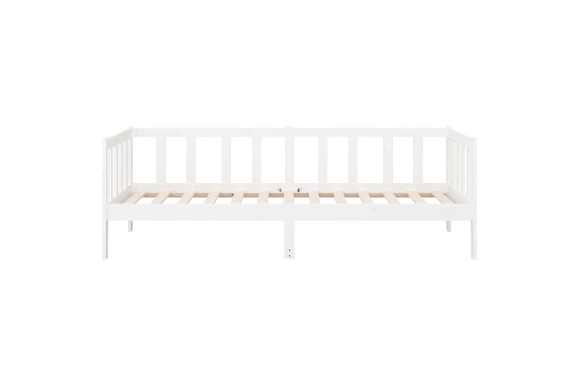 beBasic Sohvasänky valkoinen 80x200 cm täysi mänty - Valkoinen - Huonekalut - Sänky - Sänkykehikot & sängynrungot