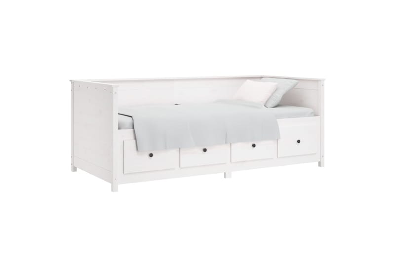 beBasic Sohvasänky valkoinen 80x200 cm täysi mänty - Valkoinen - Huonekalut - Sänky - Sänkykehikot & sängynrungot