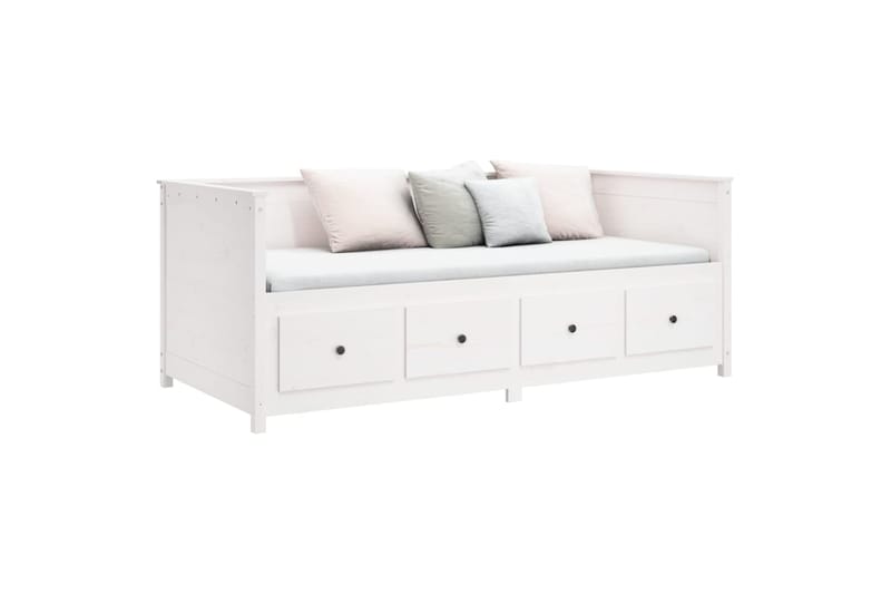 beBasic Sohvasänky valkoinen 80x200 cm täysi mänty - Valkoinen - Huonekalut - Sänky - Sänkykehikot & sängynrungot