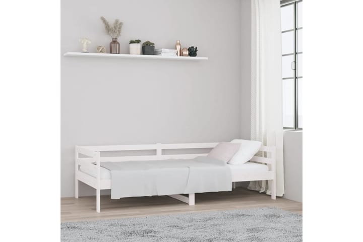 beBasic Sohvasänky valkoinen 90x190 cm täysi mänty - Valkoinen - Sänkykehikot & sängynrungot