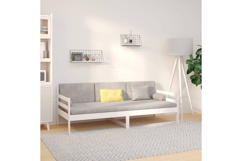 beBasic Sohvasänky valkoinen 90x190 cm täysi mänty - Valkoinen - Huonekalut - Sänky - Sänkykehikot & sängynrungot
