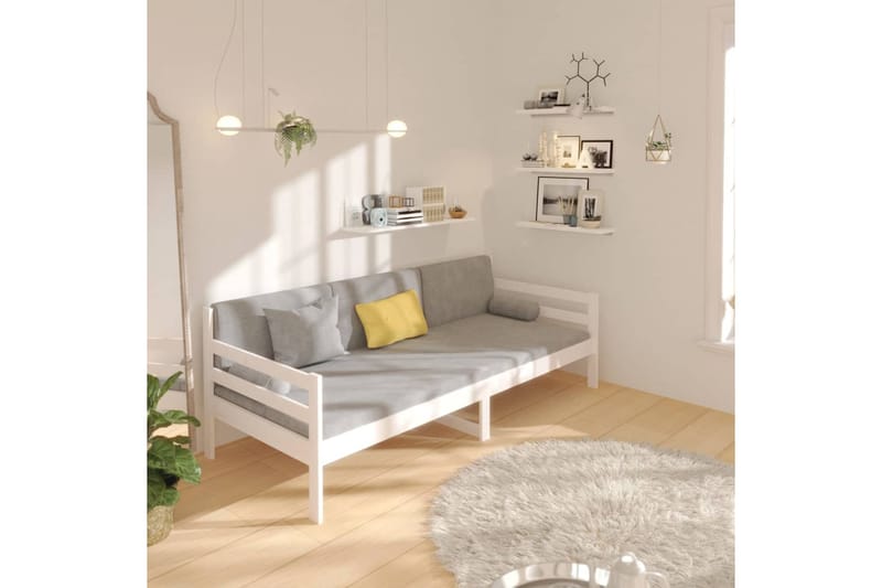 beBasic Sohvasänky valkoinen 90x190 cm täysi mänty - Valkoinen - Huonekalut - Sänky - Sänkykehikot & sängynrungot