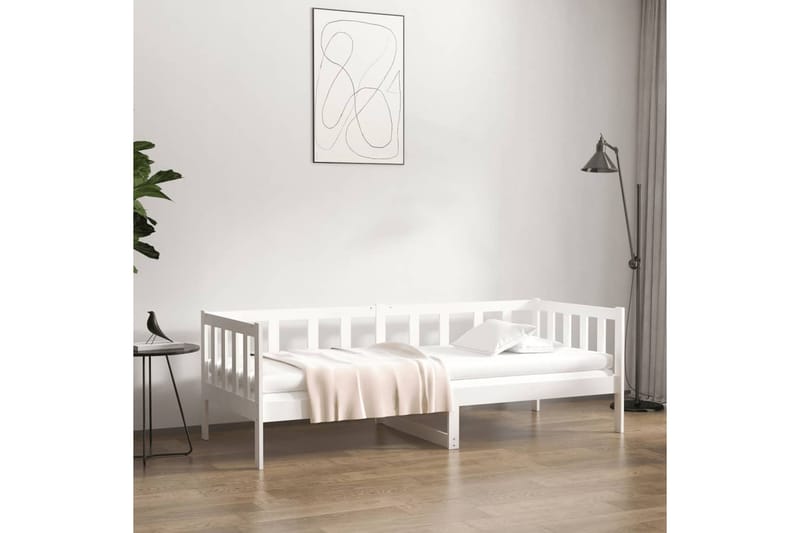beBasic Sohvasänky valkoinen 90x190 cm täysi mänty - Valkoinen - Huonekalut - Sänky - Sänkykehikot & sängynrungot